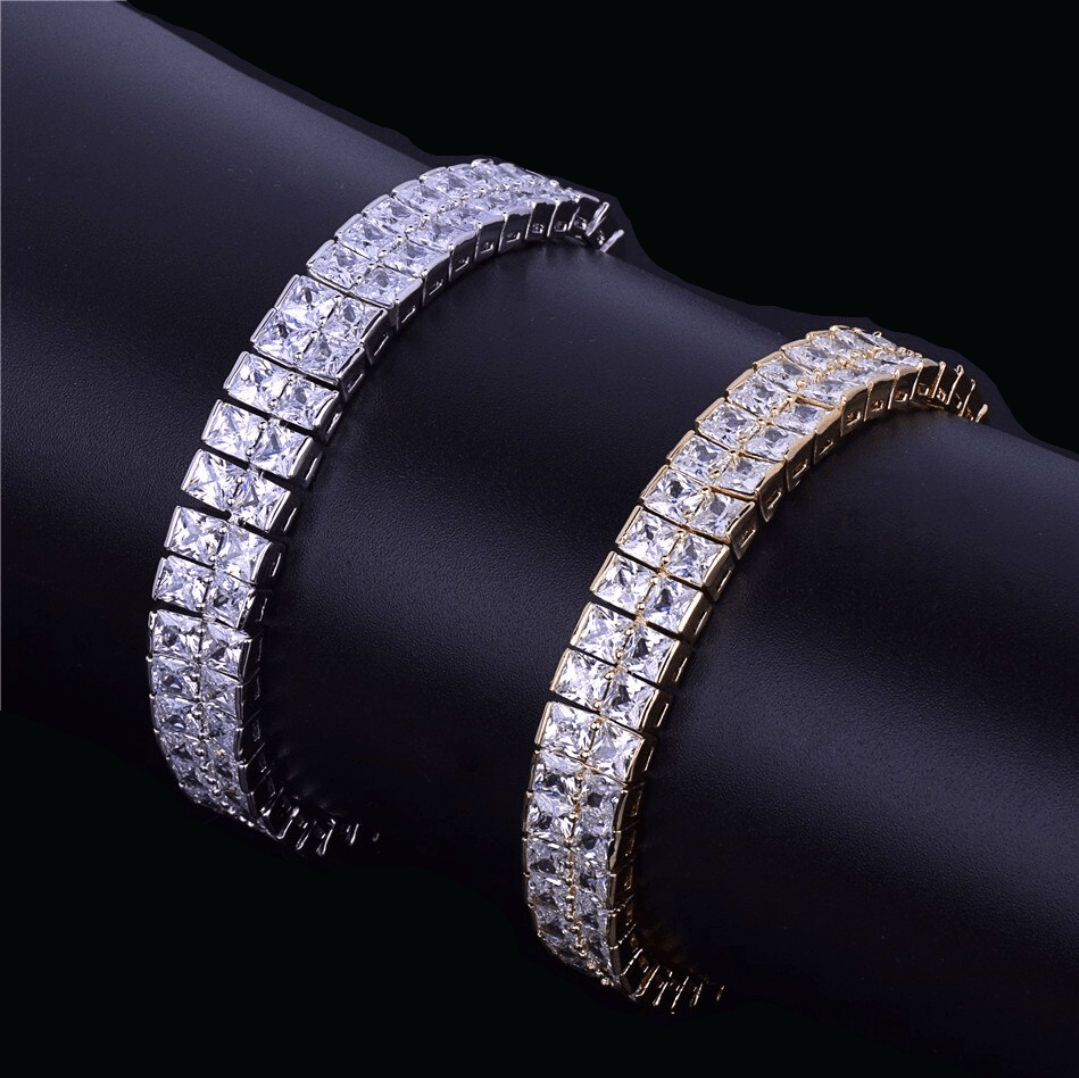 10MM Baguette Square Model Sparkly Shine Bracelet - Icey Pyramid