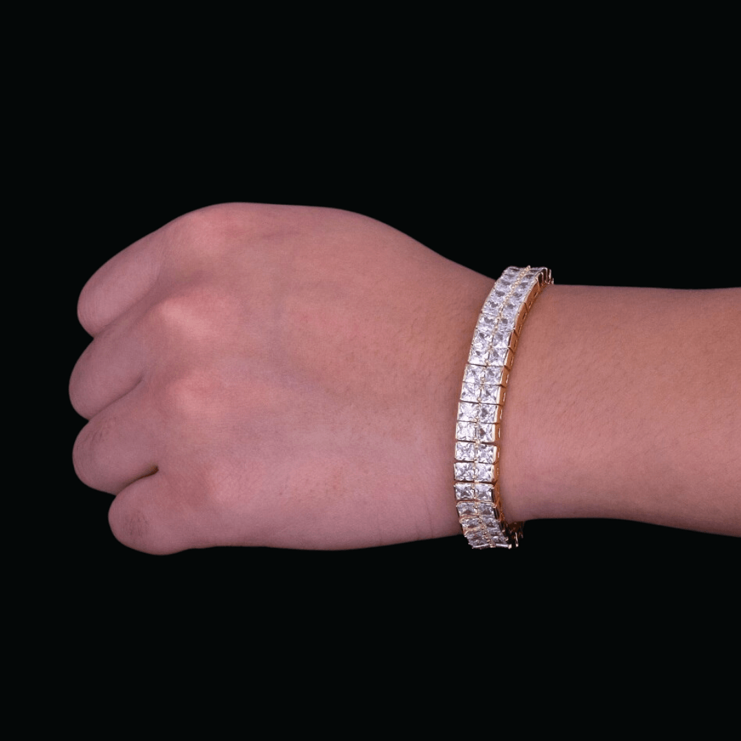 10MM Baguette Square Model Sparkly Shine Bracelet - Icey Pyramid