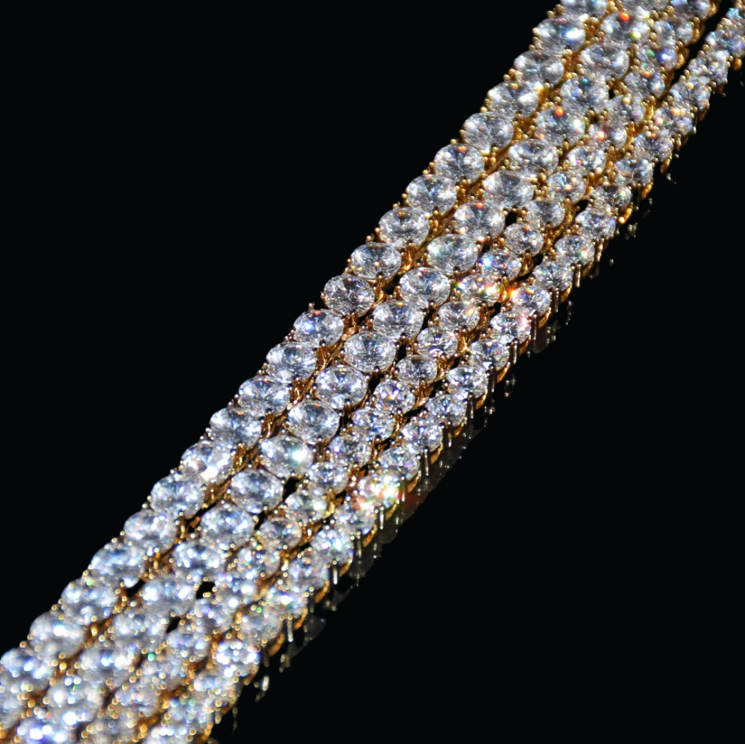 BEST | 3-5mm Row Style Endless Bling Shine Tennis Iced Out Diamond Necklace Chain