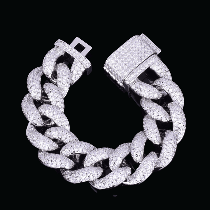 23MM Chunky Miami Cuban Men's Chain Style Bracelet - Icey Pyramid