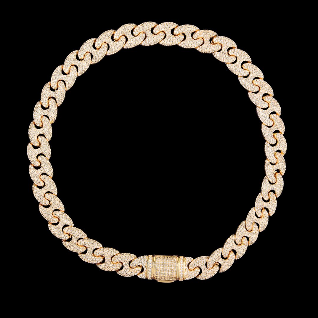 14MM Cuban Link Iced Out Diamond Necklace Bracelet Set