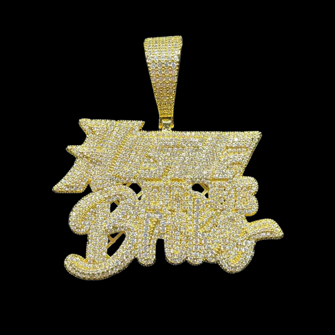 Hustle Or Be Broke Luxury Design Iced Out Pendant