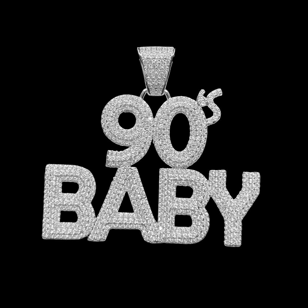90's Baby Iced Out Letter Diamond Pendant Necklace