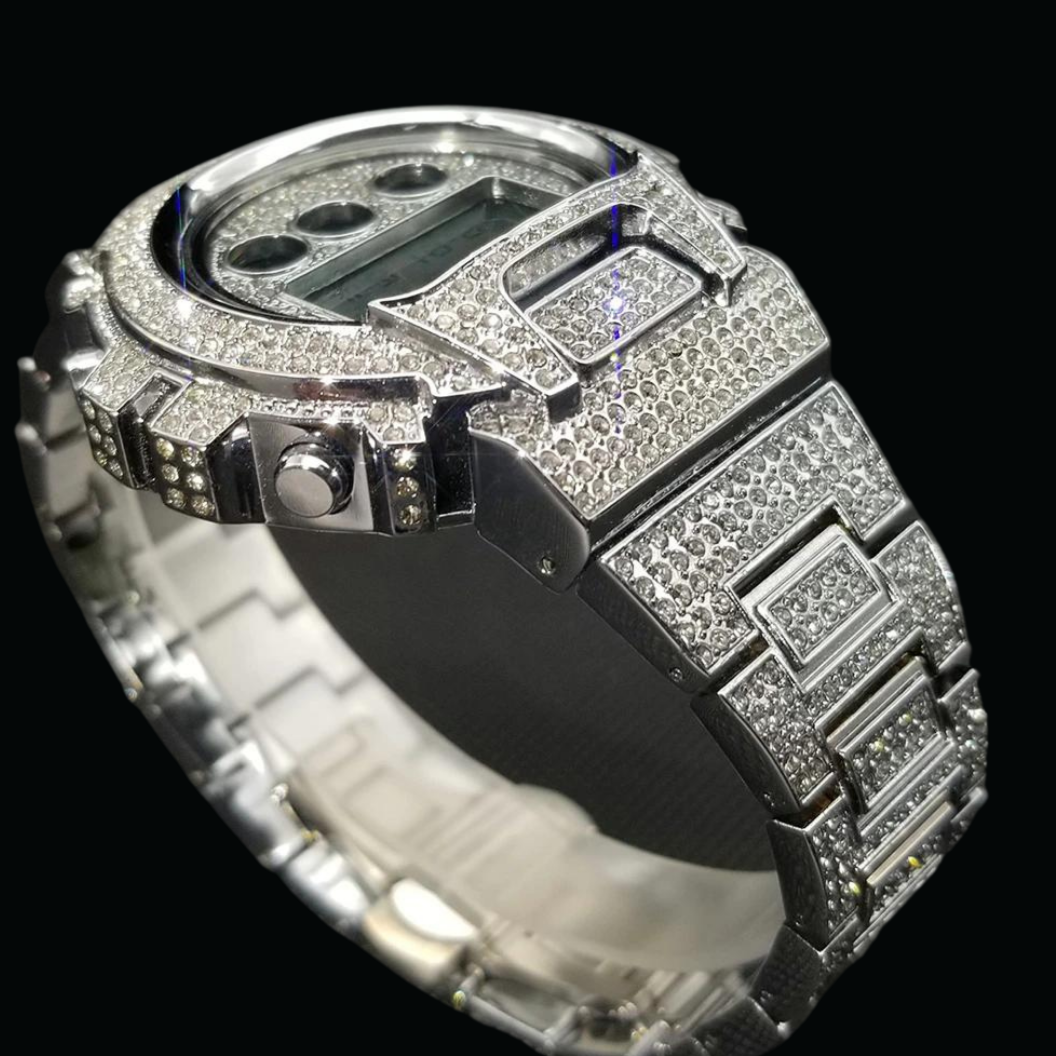 Luxury Chronograph Digital Led Diamond Waterproof  Watch