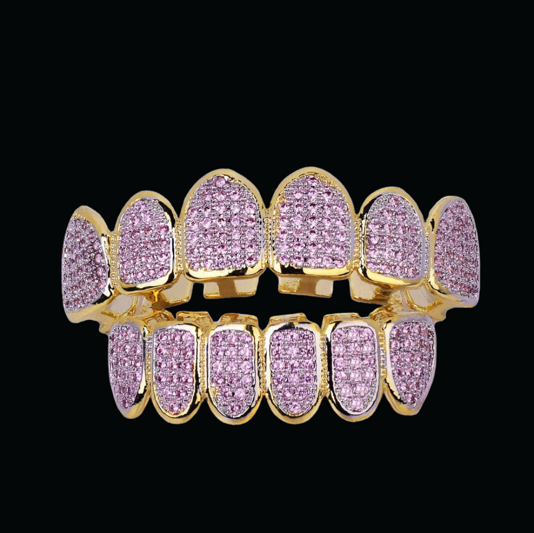 Purple Stones Iced Out Grillz