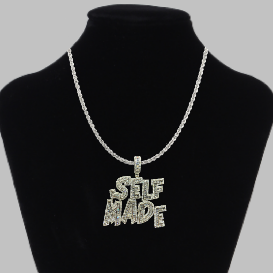 Self Made Iced Out Letter Diamond Pendant