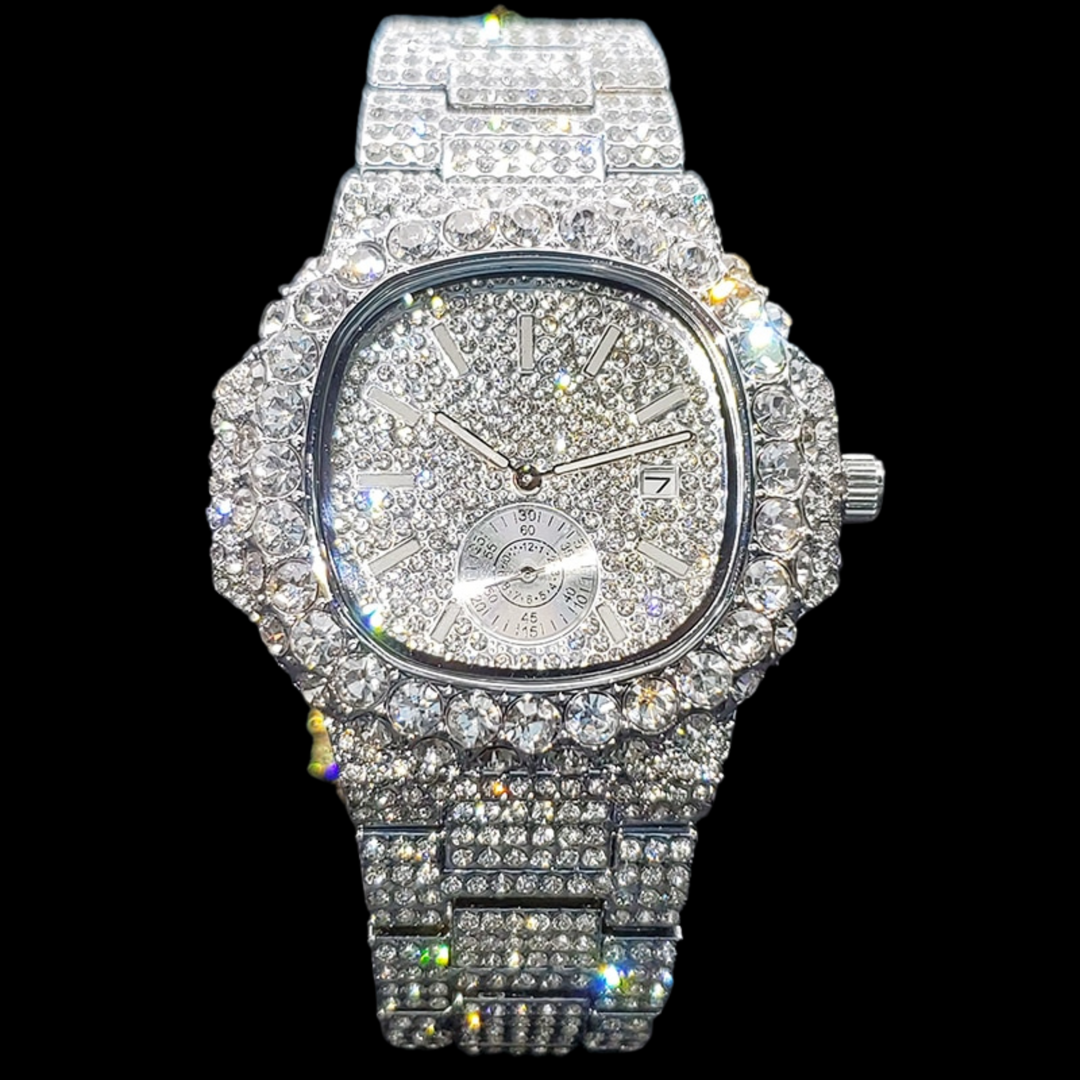 VVS Full Ice Date Special Minute Hand Iced Out Diamond Watch