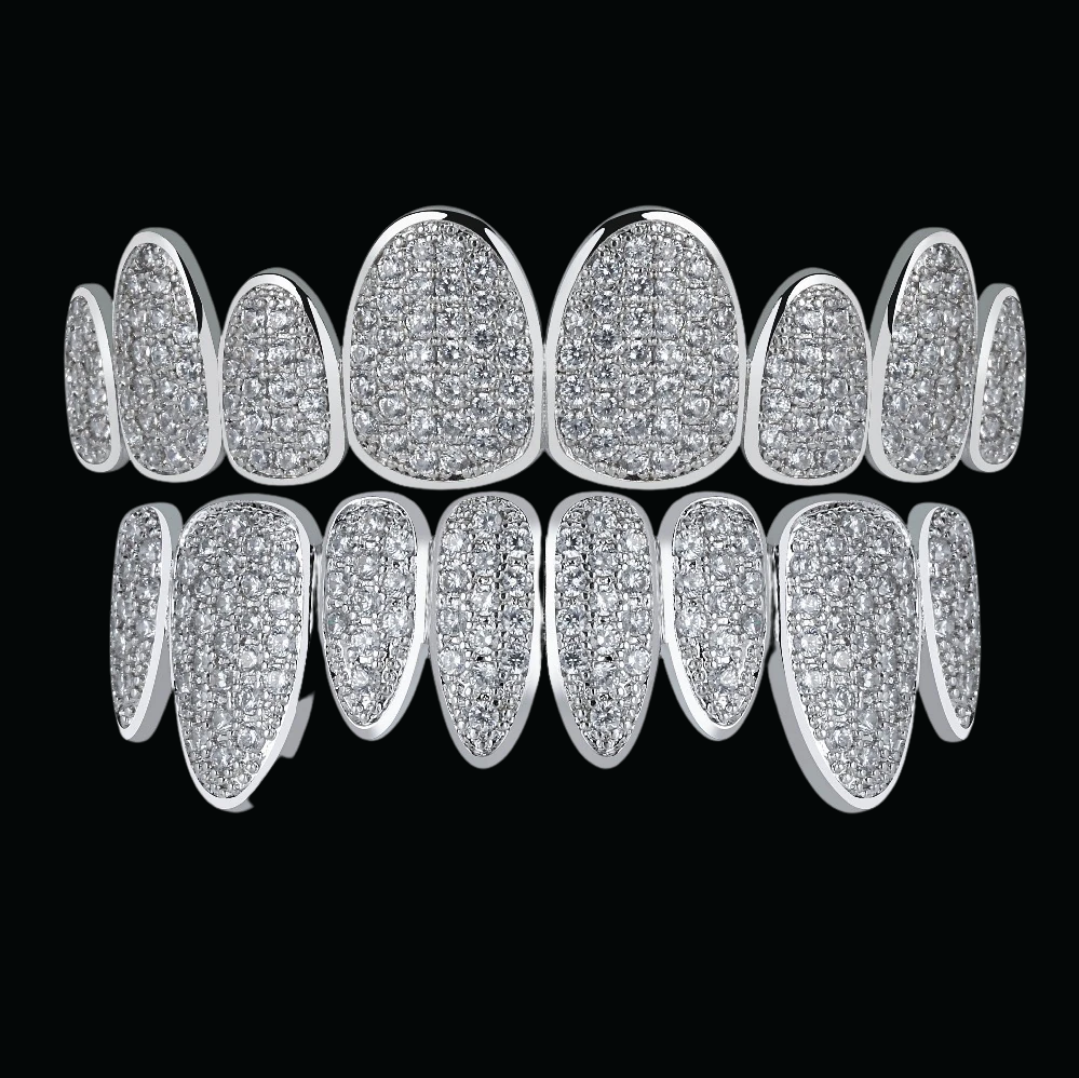 Punk Teeth Caps Cosplay Iced Out Diamond Grillz