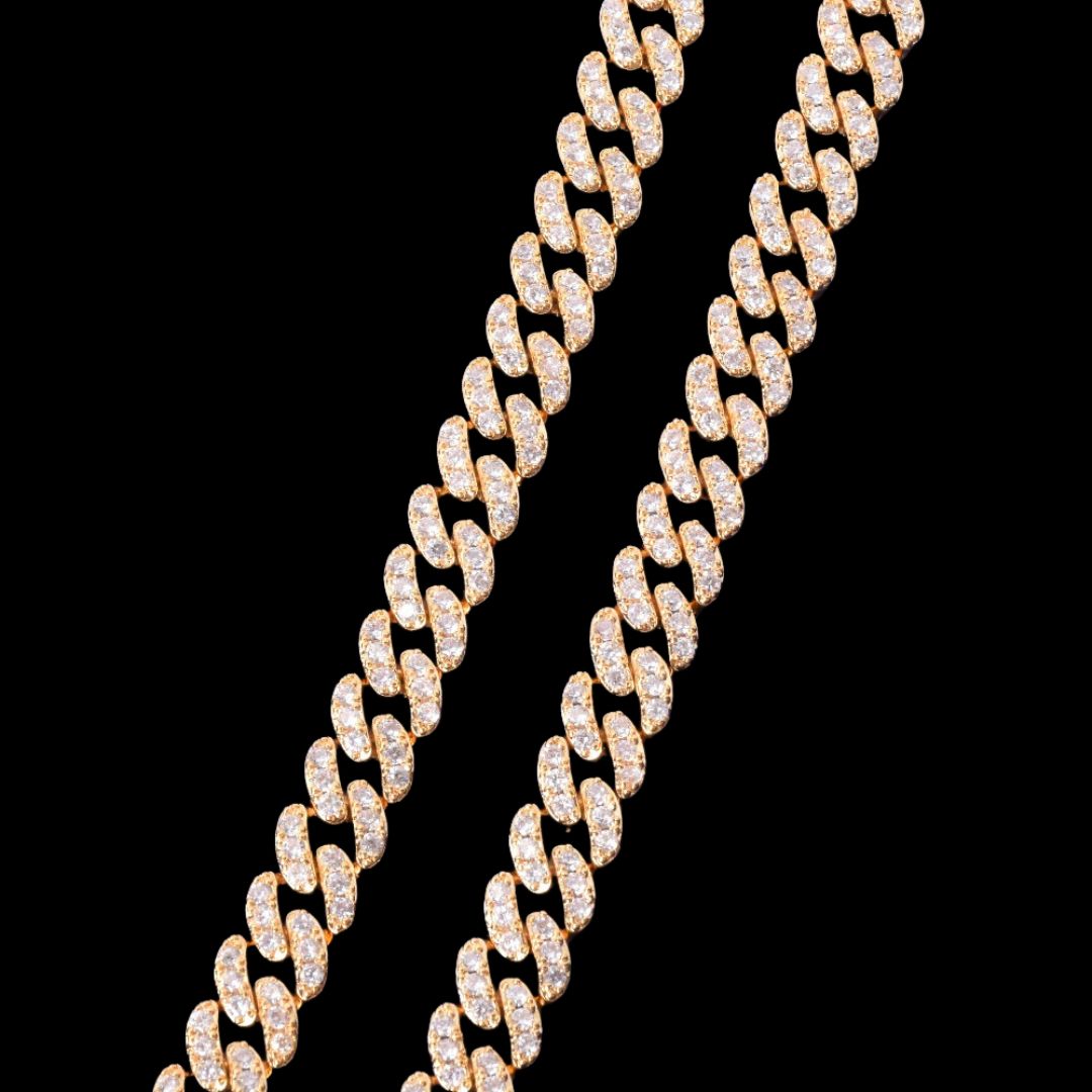 10MM Diamond Baguette Miami Cuban Link Iced Out Necklace Chain