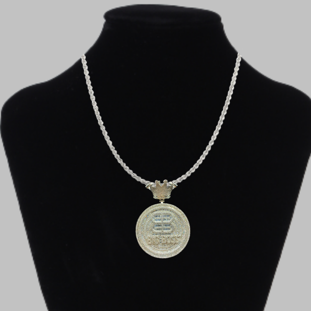 Big Boss with Crown Round Letter Iced Out Pendant