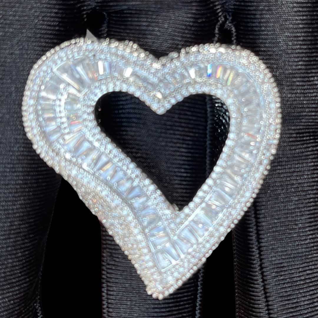 Unique Design Open Heart Shaped Iced Out Ring