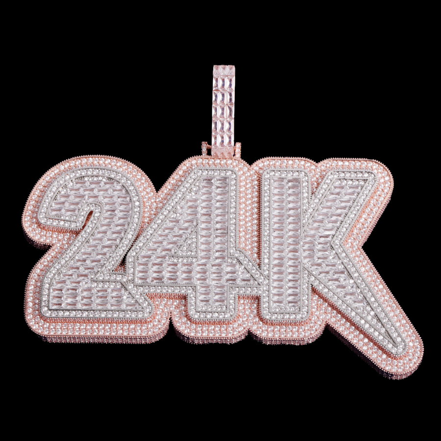 Lux Design Customized Name Two Layers Iced Out Number Pendant Icey