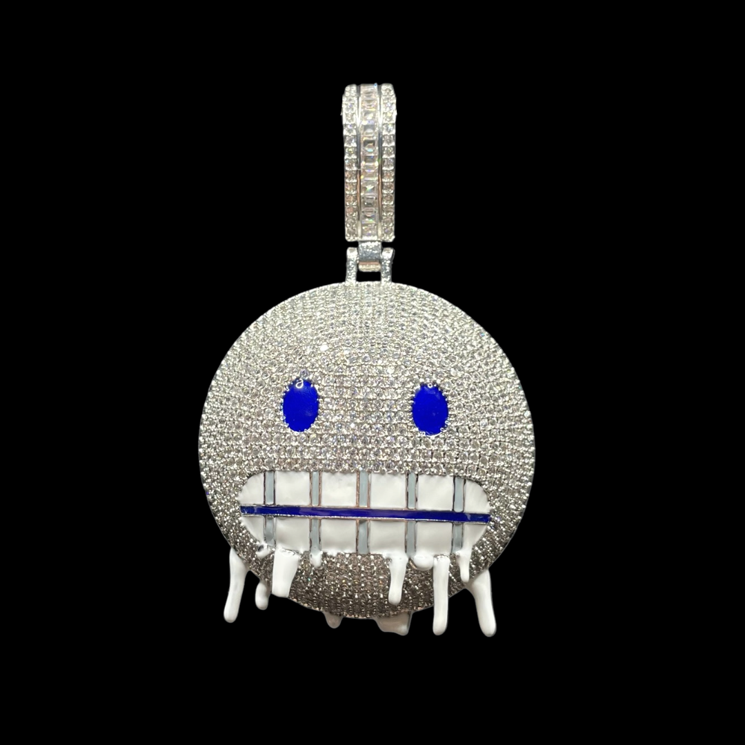 Iceman Blue Eyed Drippy Mouth Iced Out Diamond Pendant