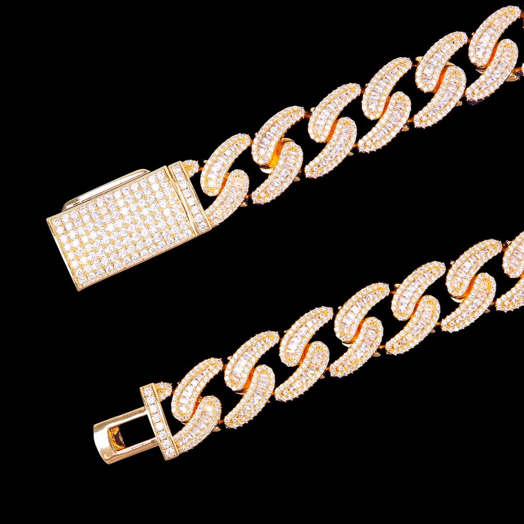 18mm Special Baguette Cut Stones Clasp Bracelet