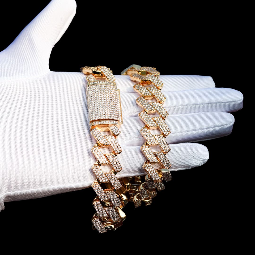 20MM Thick Style VVS Shine Special Clasp Iced Out Chain Necklace