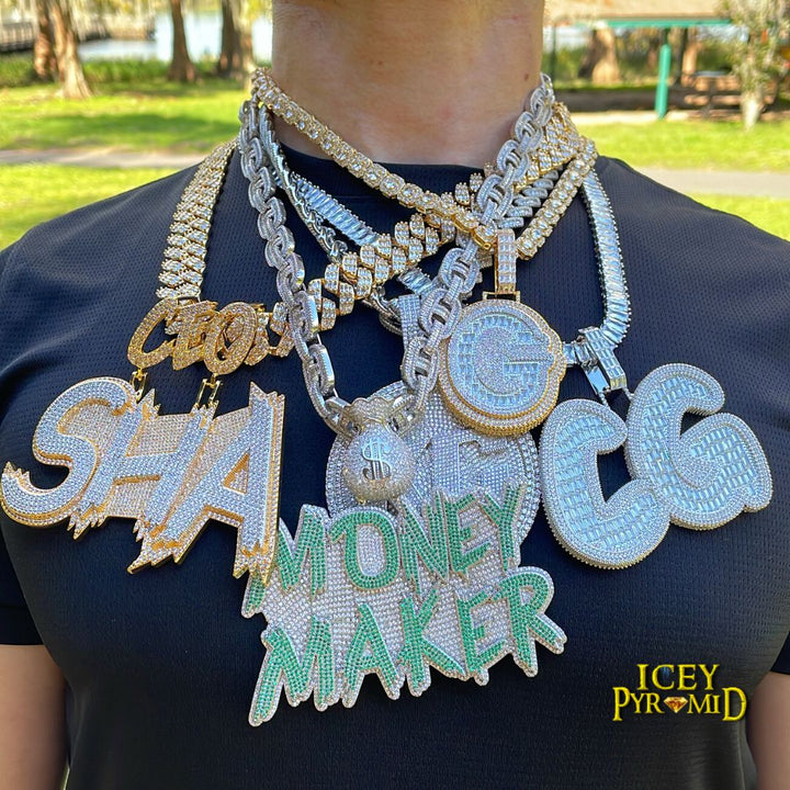 CEO Bail with Your Name Iced Out Personalized Custom Name Necklace Pendant