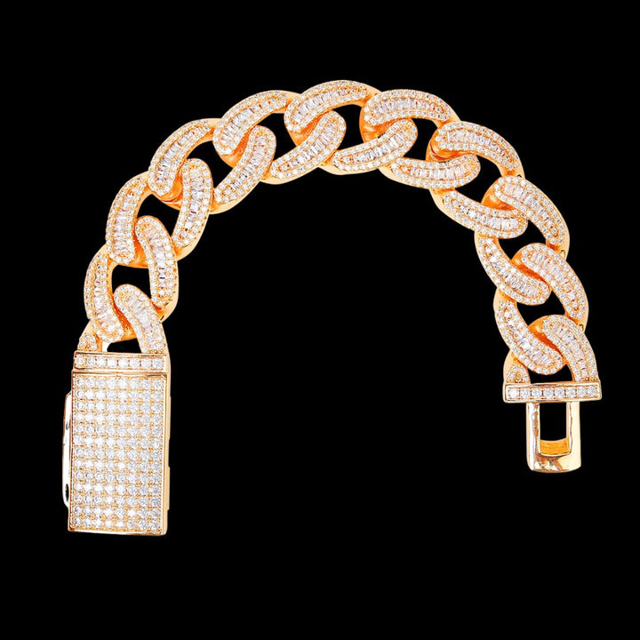 18MM Baguette Cut Iced Out Diamond Bracelet