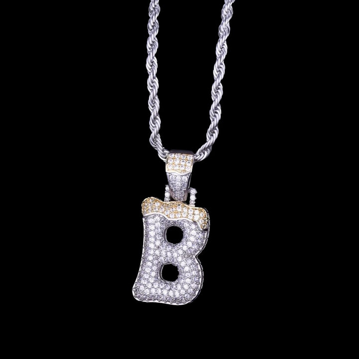 Snowy Drip Iced Out Personalized Custom Name Necklace Pendant