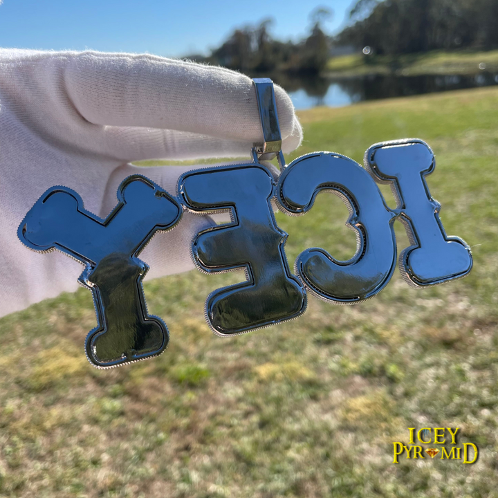 Cursive Iced Out Personalized Custom Name Necklace Pendant