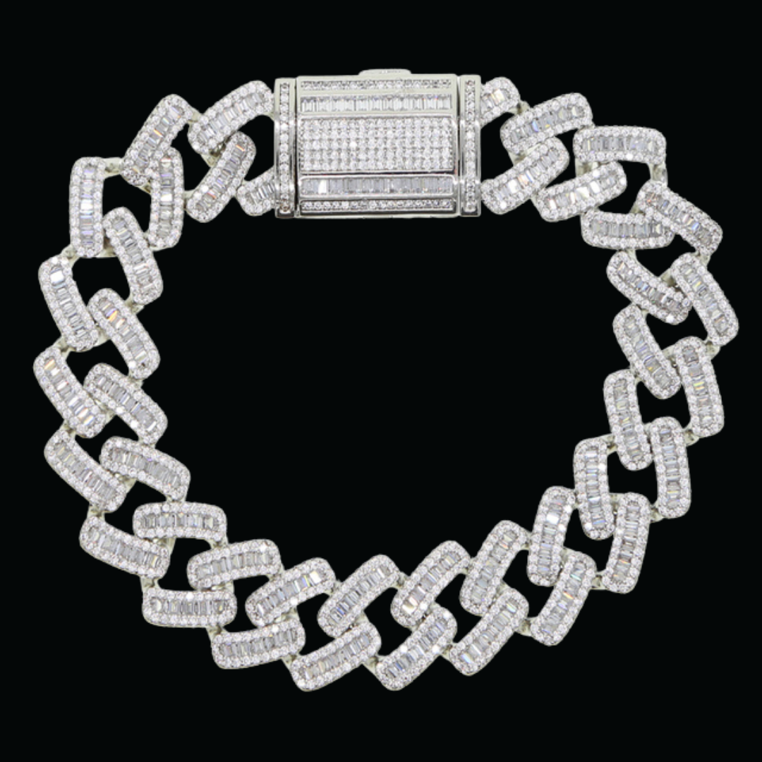 15MM Miami Box Clasp Cuban Link Diamond Bracelet