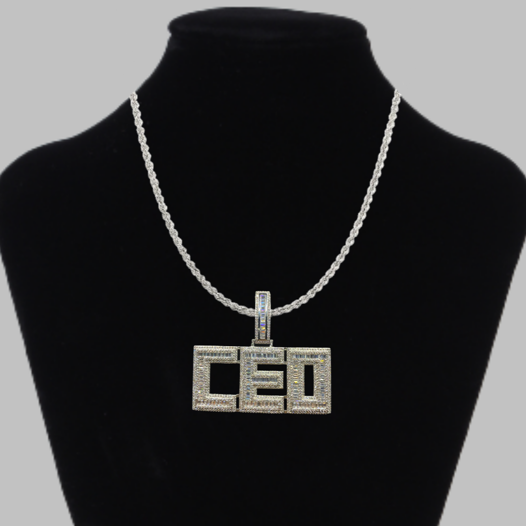 CEO Iced Out Letter Diamond Pendant Necklace