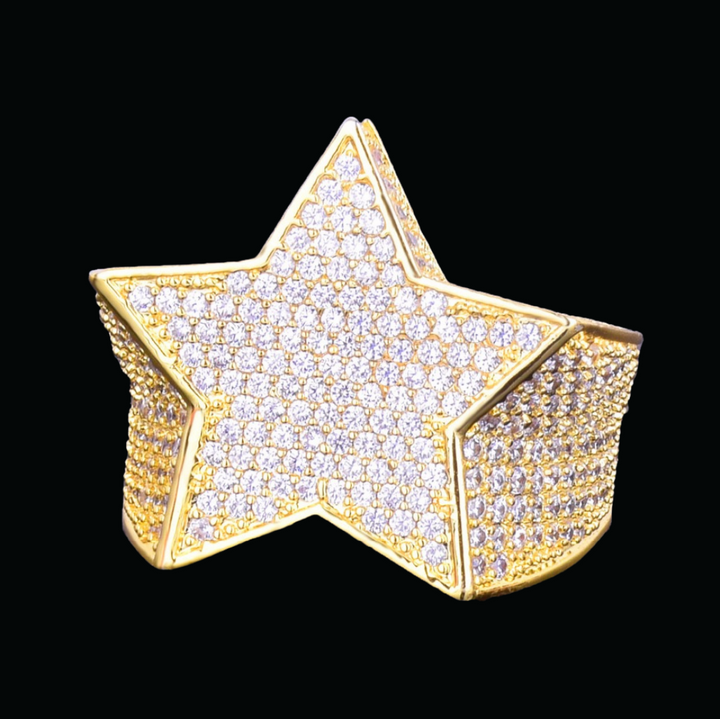 Star Iced Out Diamond Ring