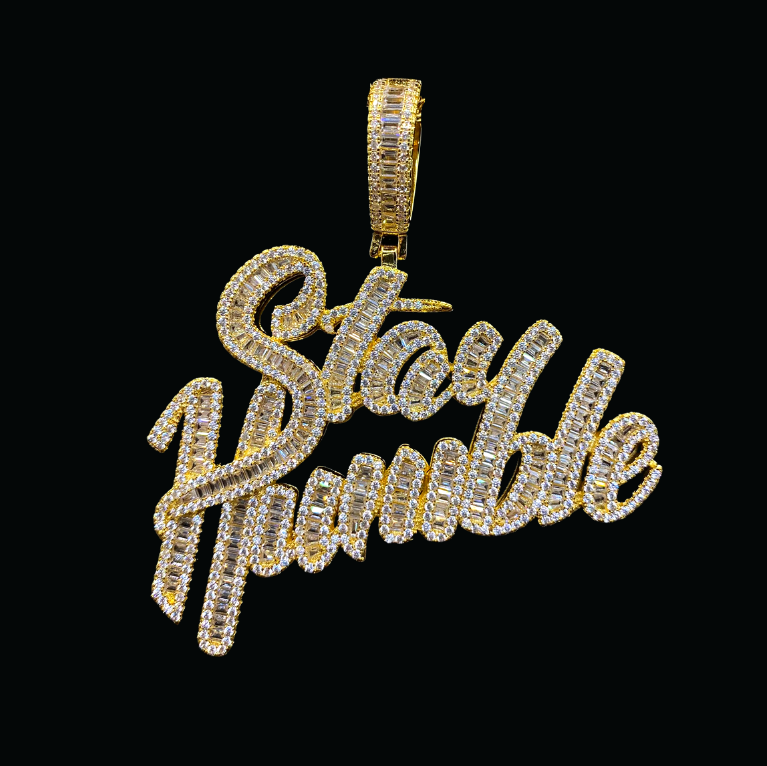 Stay Humble Iced Out Letter Diamond Pendant
