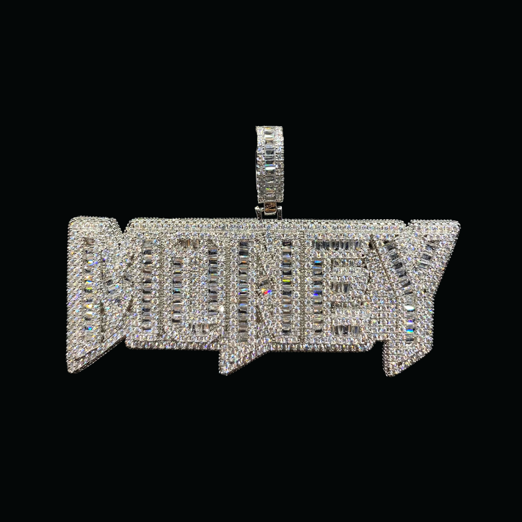 Money Iced Out Letter Diamond Pendant