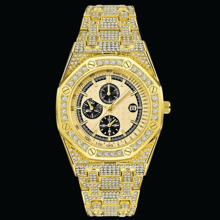 18K Iced Out Chronograph Luxury Watch - Icey Pyramid
