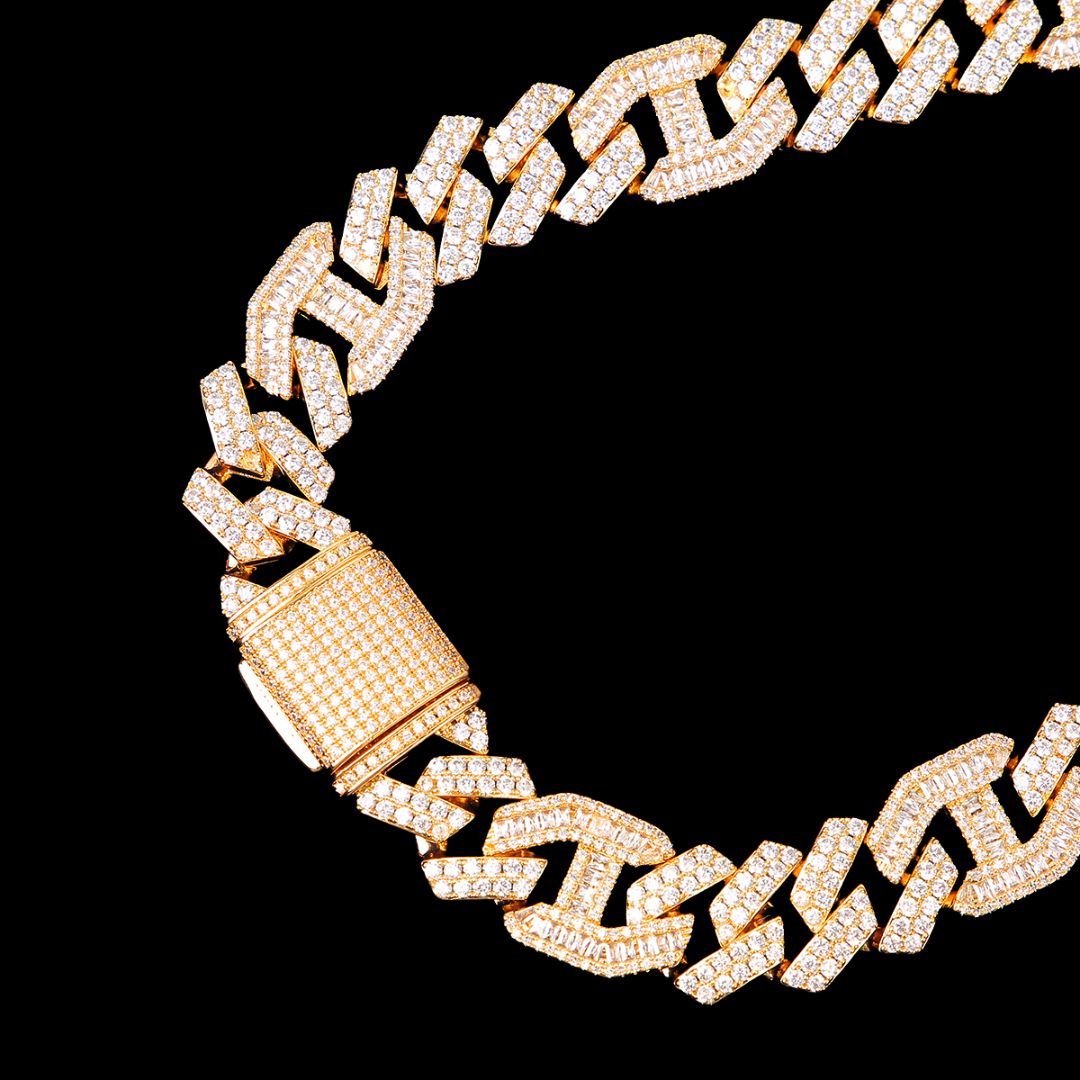 18MM Miami Cuban Iced Out Diamond Necklace Chain