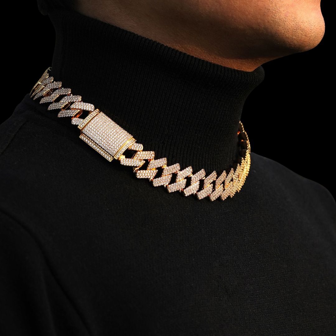 20MM Thick Style VVS Shine Special Clasp Iced Out Chain Necklace
