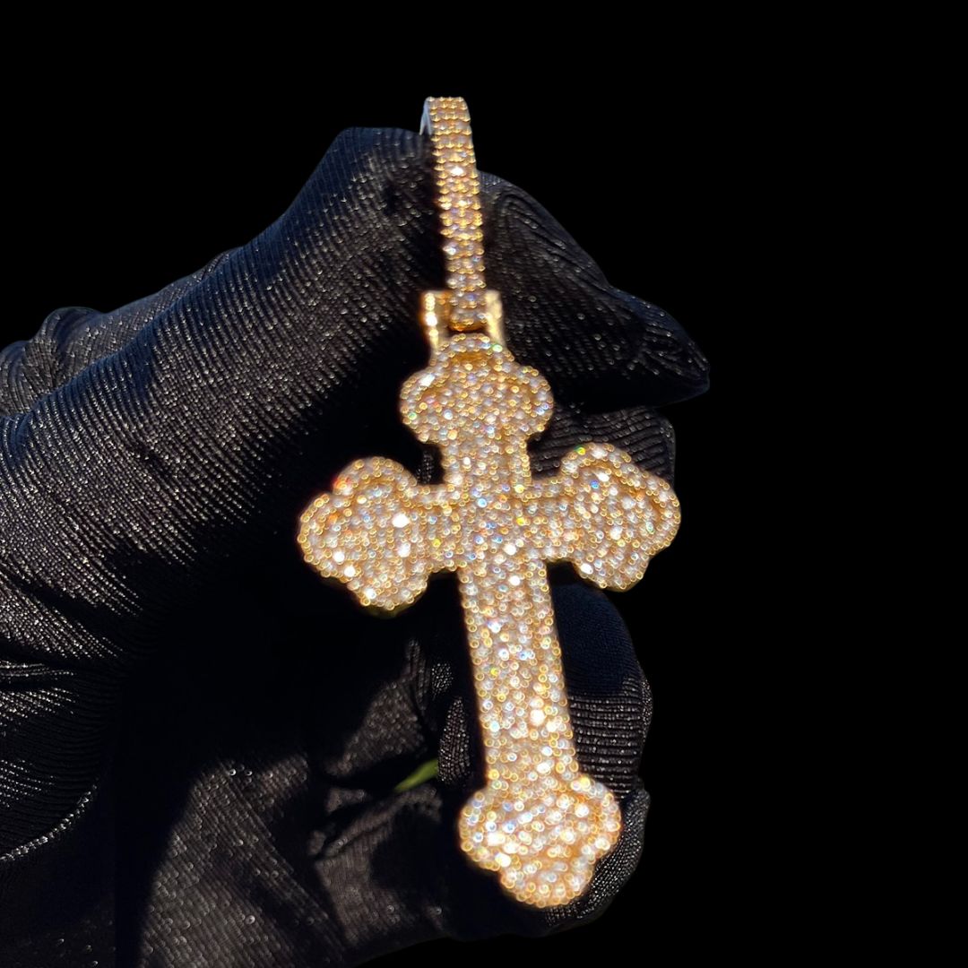 Cross Baguette Edition Iced Out Diamond Pendant