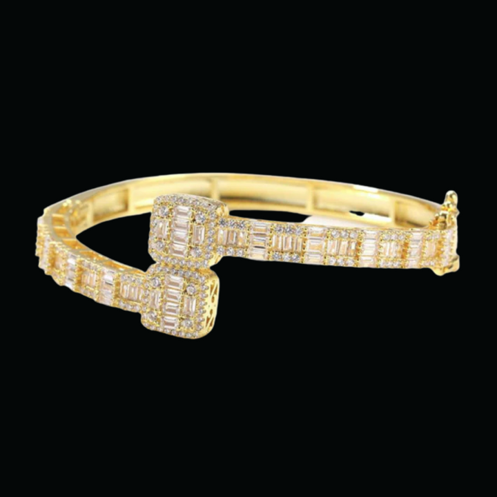 7MM Openable Square Baguette Iced Out Diamond Bracelet
