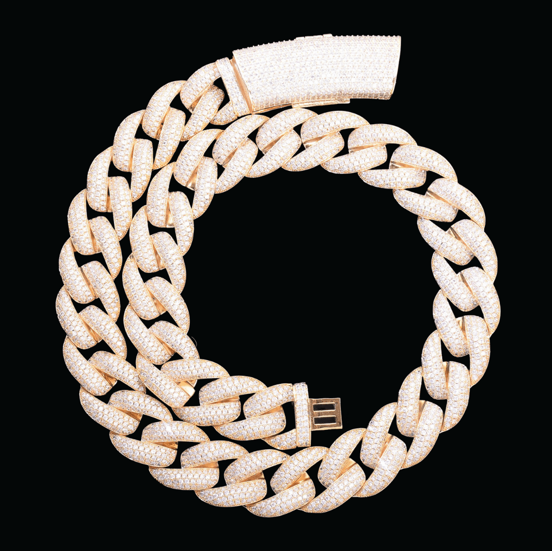 20MM Iced Out Real Gold Plated Miami Cuban Necklace - Icey Pyramid