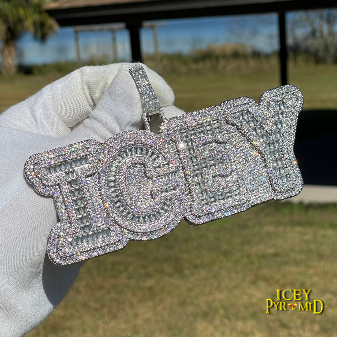 Drip Hard Style Iced Out Customized 24K Real Gold Style Name Pendant