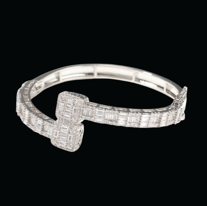 7MM Openable Square Baguette Iced Out Diamond Bracelet