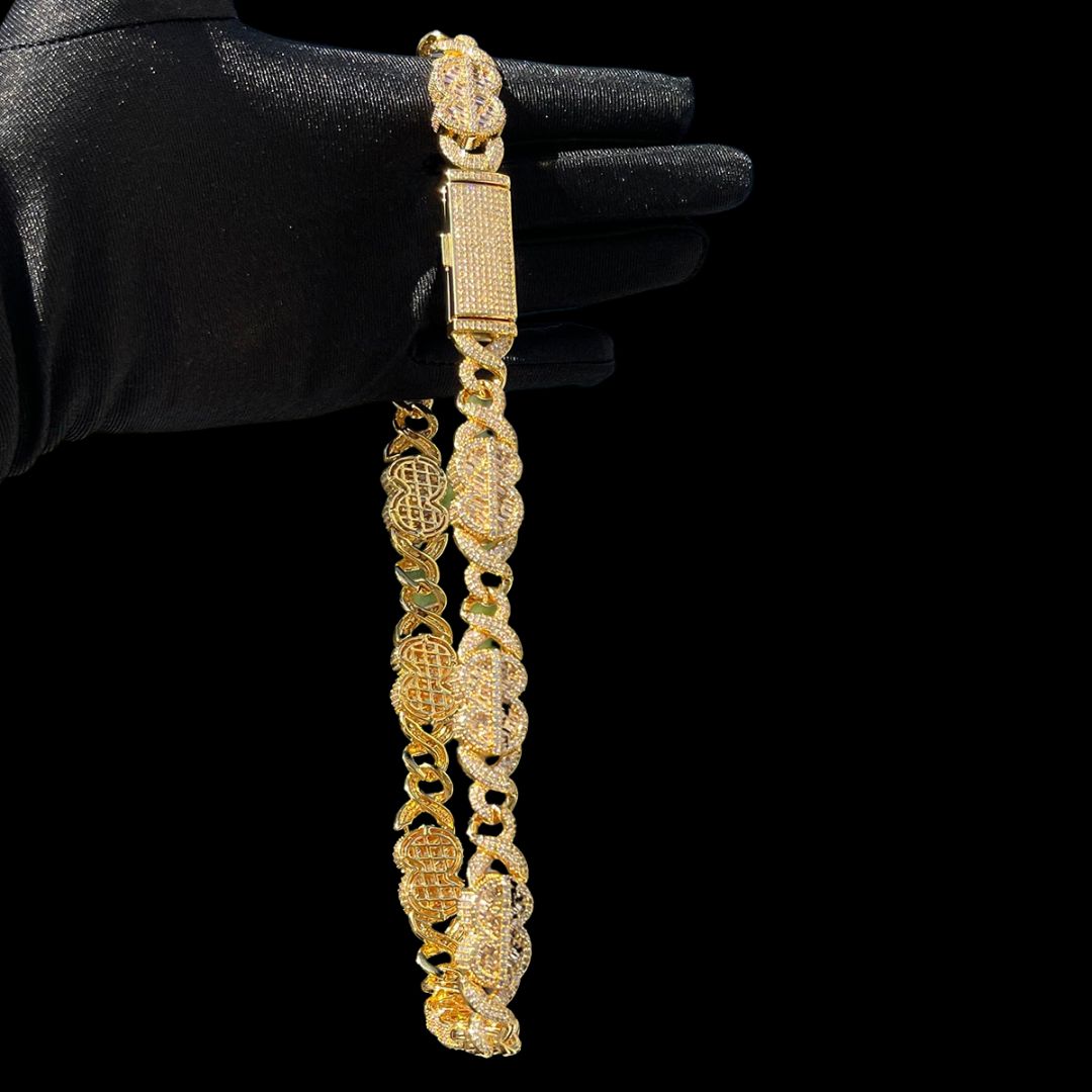 10MM Special Design Dollar Shine Luxury Iced Out Chain Necklace