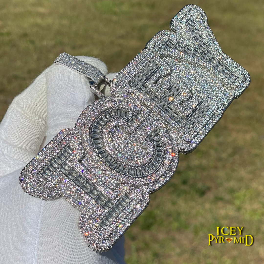 Drip Hard Style Iced Out Customized 24K Real Gold Style Name Pendant