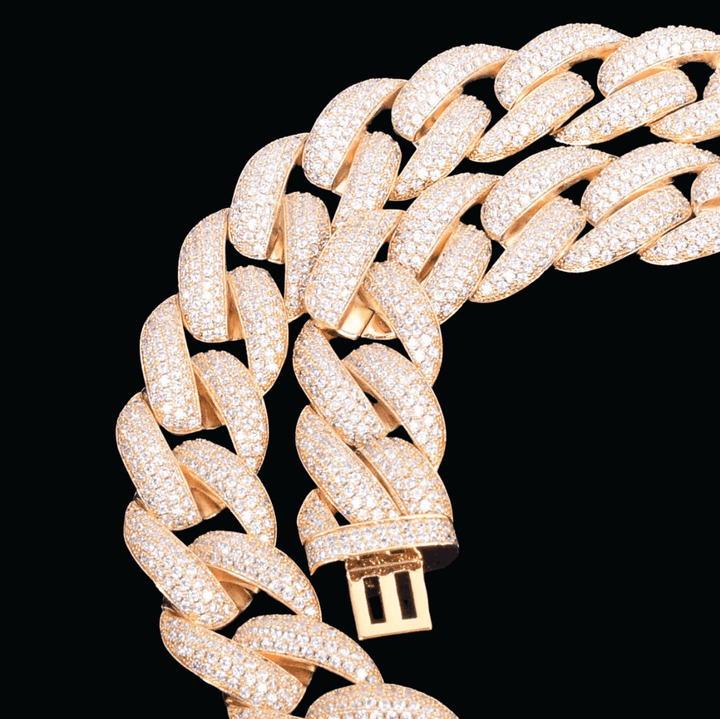 20MM Iced Out Real Gold Plated Miami Cuban Necklace - Icey Pyramid