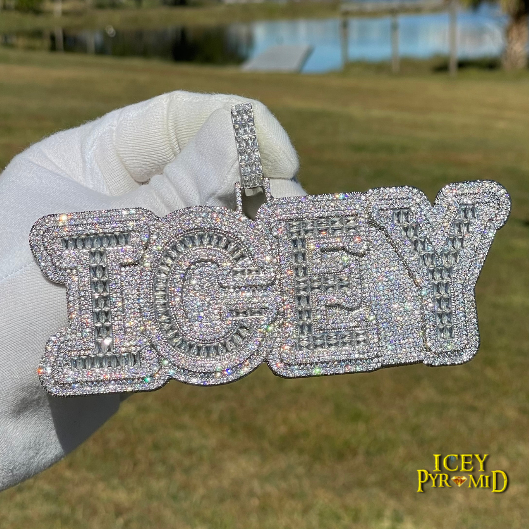 Drip Hard Style Iced Out Customized 24K Real Gold Style Name Pendant