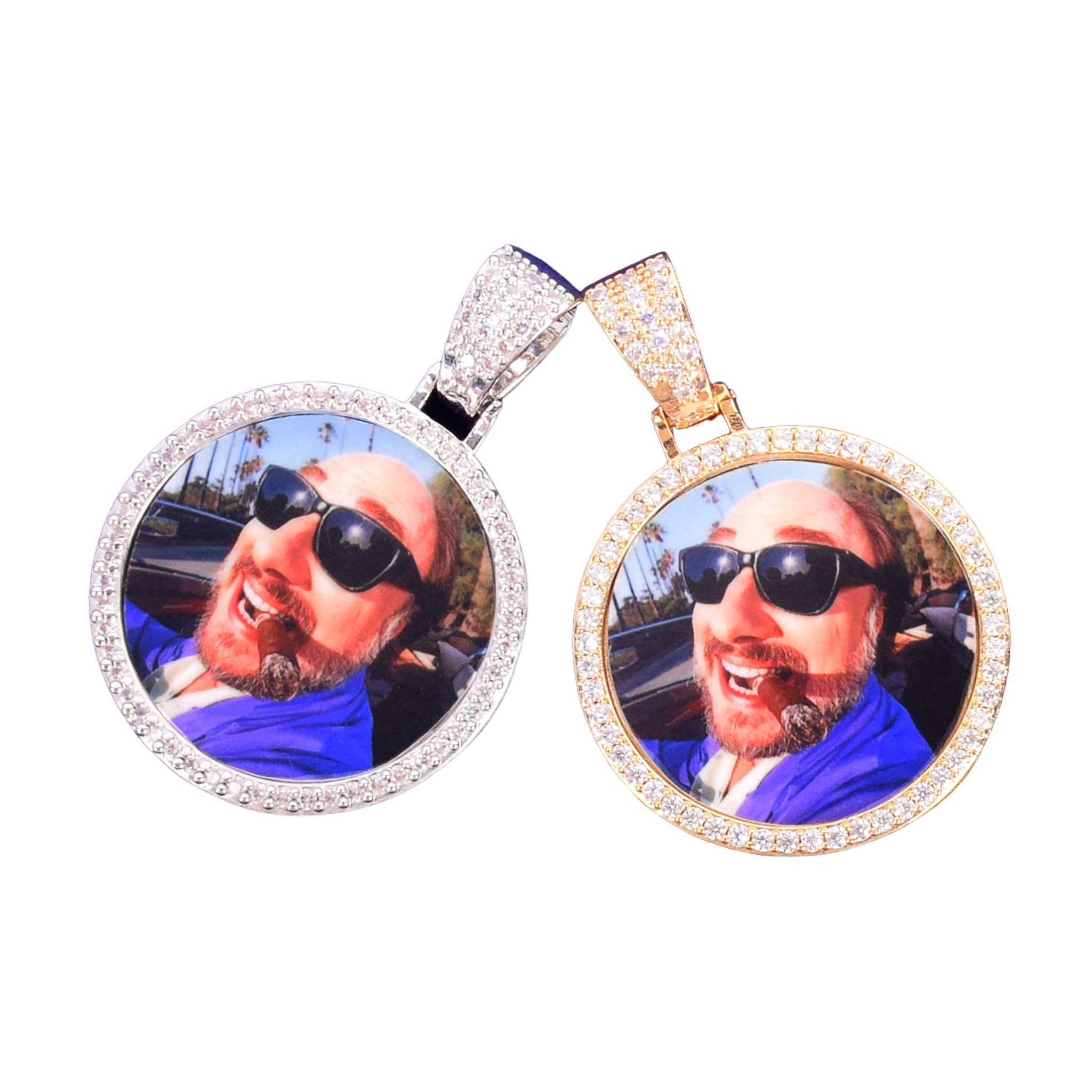 Round Tennis Custom Photo Picture Pendant Necklace