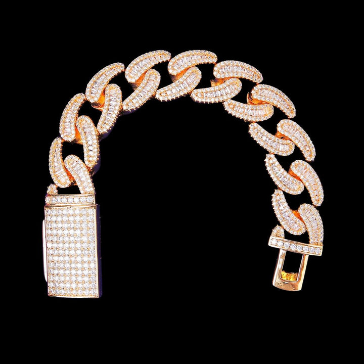 18MM Baguette and Tennis Iced Out Diamond Necklace Bracelet Set