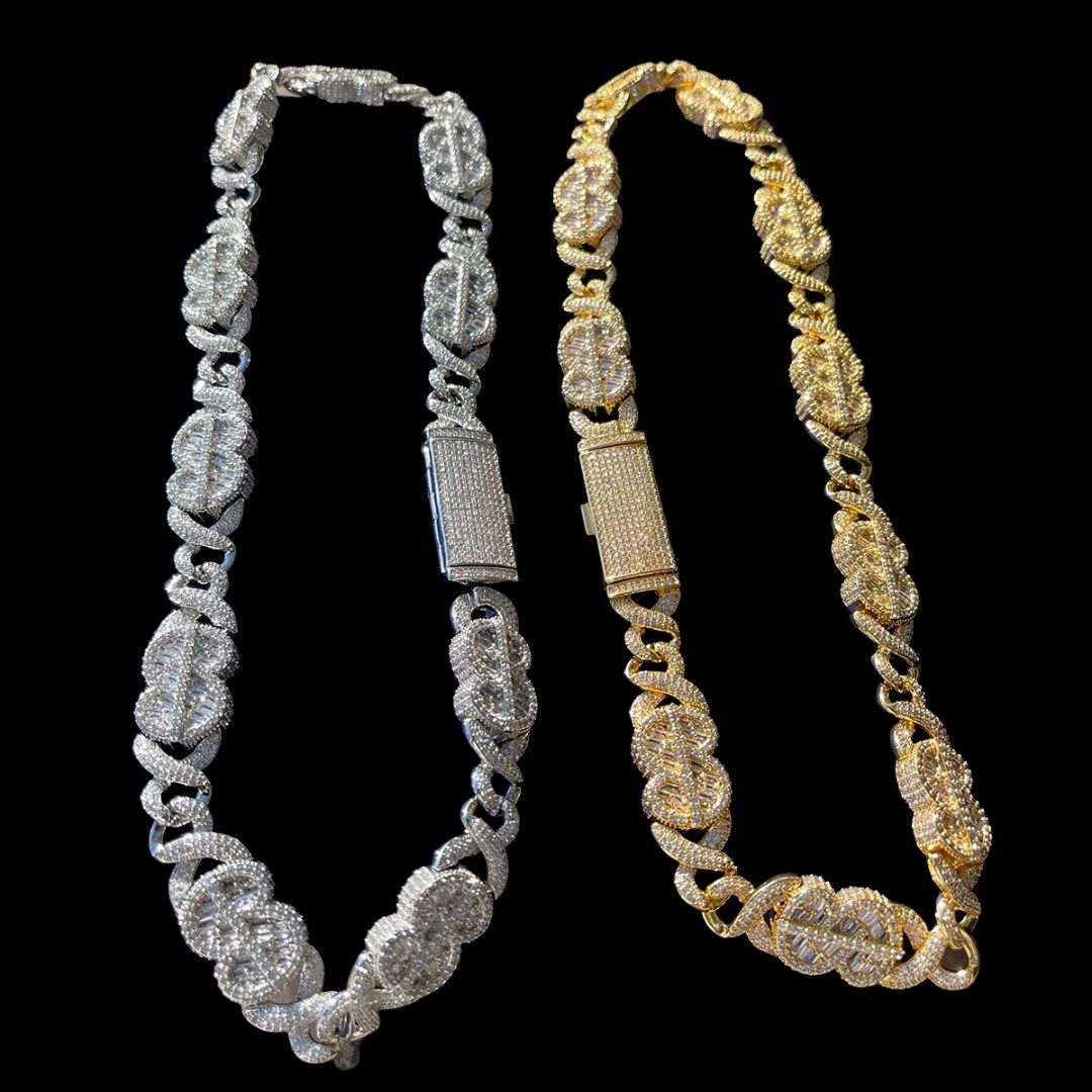 10MM Special Design Dollar Shine Luxury Iced Out Chain Necklace