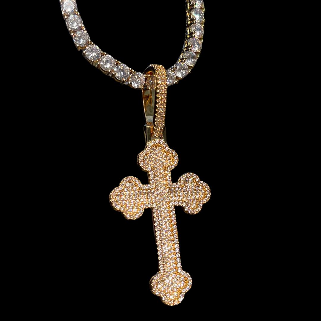 Cross Baguette Edition Iced Out Diamond Pendant