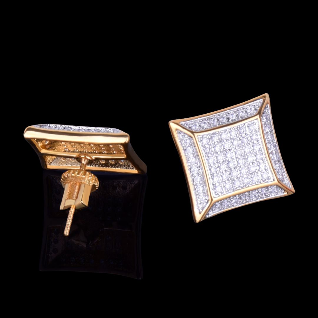 15MM Unique Style Iced Out Unisex Stud Earrings