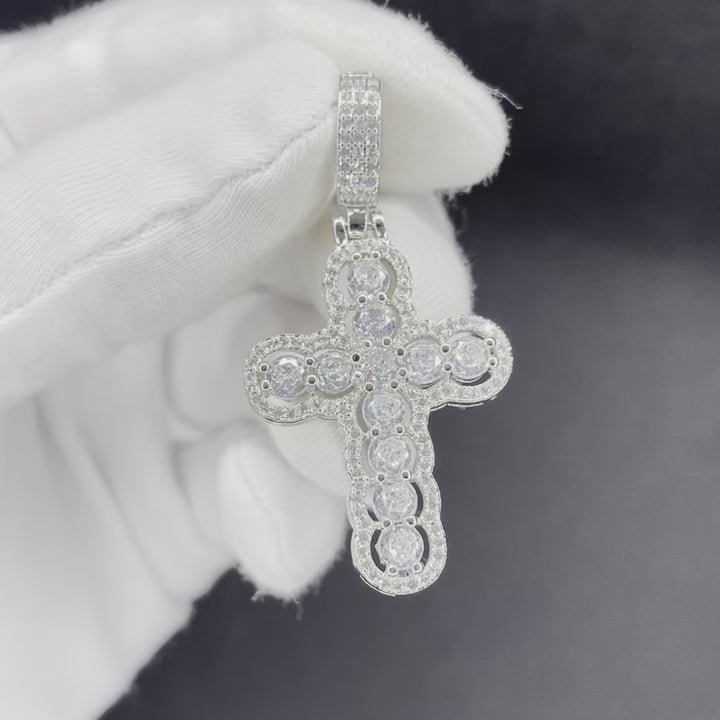 Cross Hollow Diamond Edition Iced Out Pendant Necklace