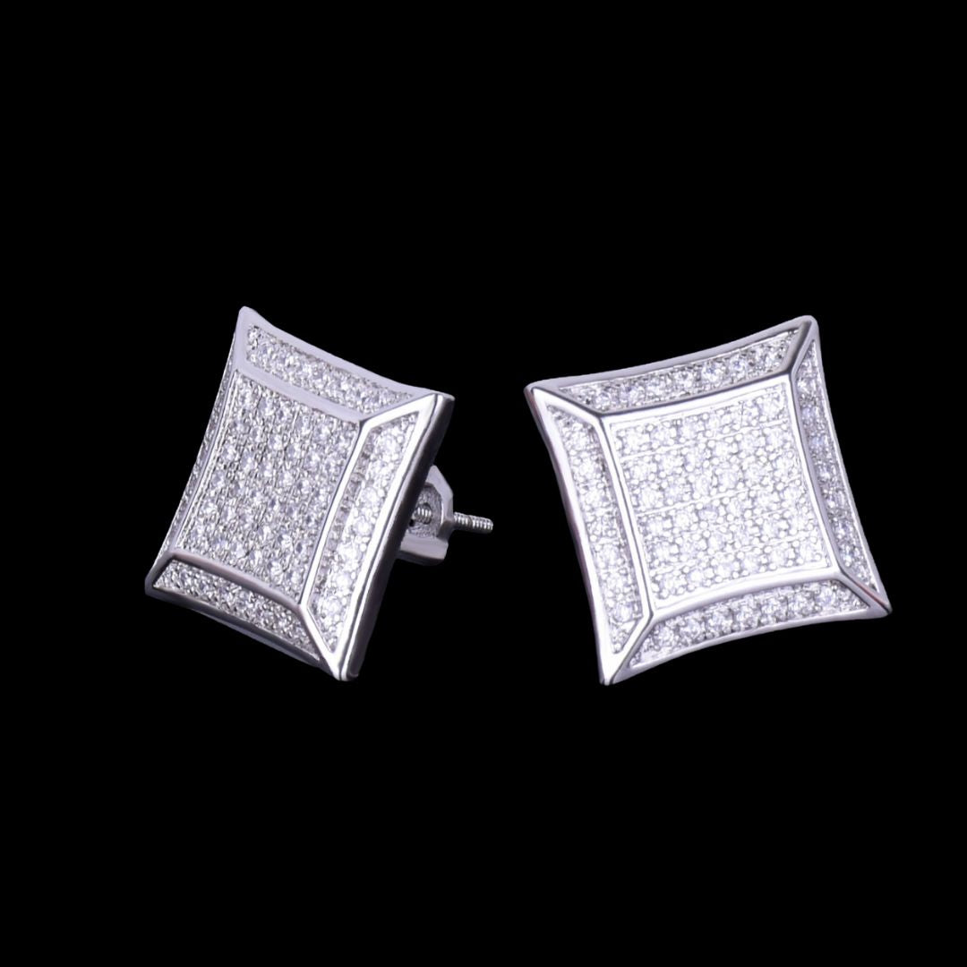 15MM Unique Iced Out Stud Earrings