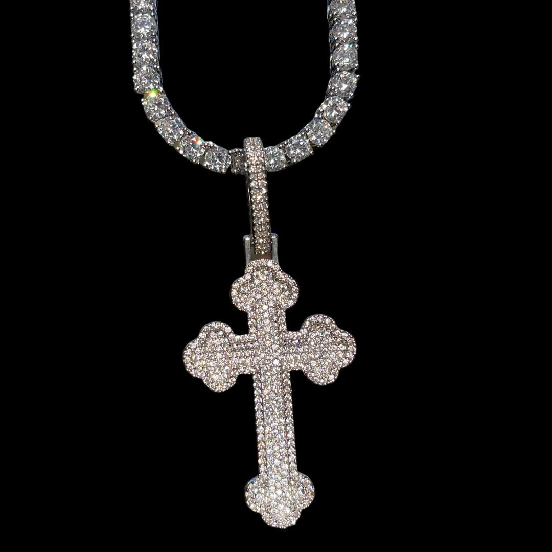 Cross Baguette Edition Iced Out Diamond Pendant