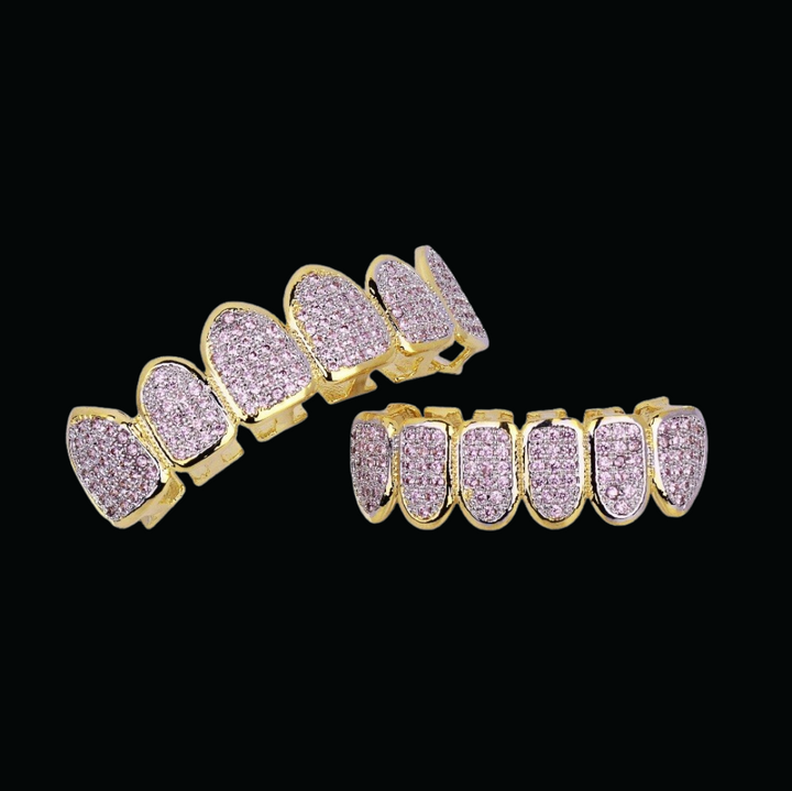 Purple Stones Iced Out Diamond Grillz