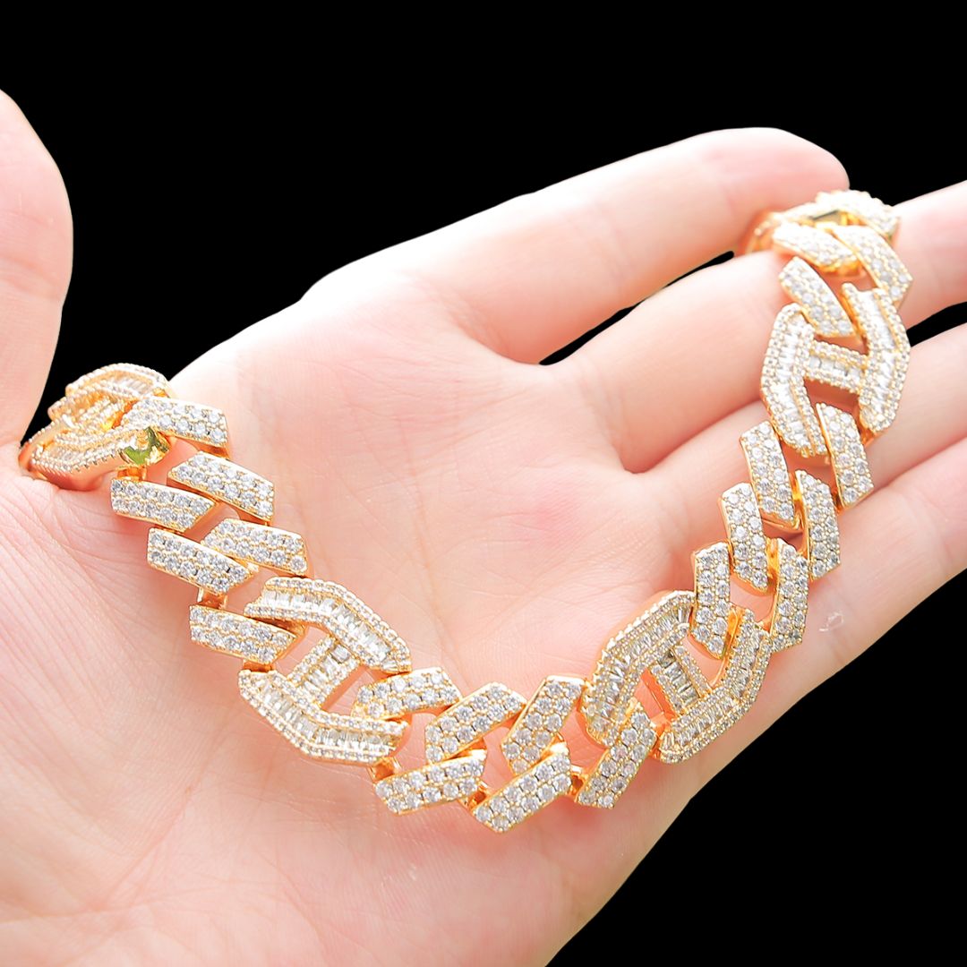 18MM Rise n Shine with Diamond n Iced Solid Miami Cuban Chain Necklace